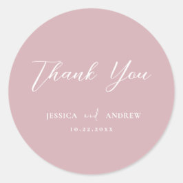 Adesivo Casamento Simples Mínimo Pink e Branco Dusty