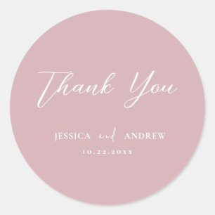 Adesivo Casamento Simples Mínimo Pink e Branco Dusty