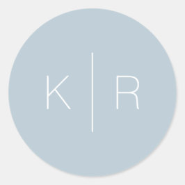 Adesivo Casamento Simples Moderno de Monograma Azul