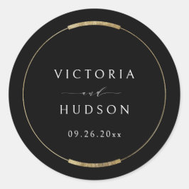 Adesivo Casamento Simples Moderno Preto Elegance Frame