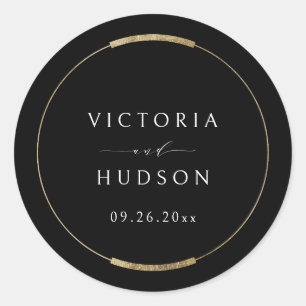 Adesivo Casamento Simples Moderno Preto Elegance Frame