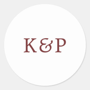 Adesivo Casamento Simples Monograma em Burgundy e Branco