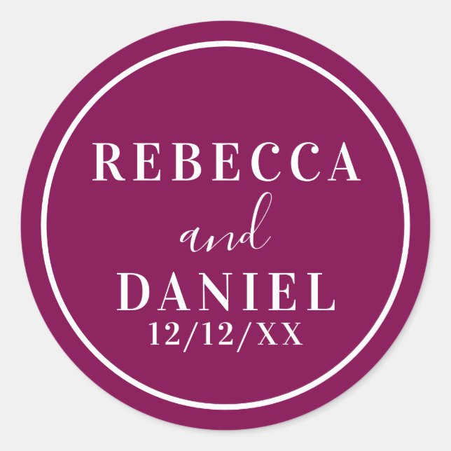 Adesivo Casamento Simples Na moda Moderno Mínimo de Monogr (Frente)