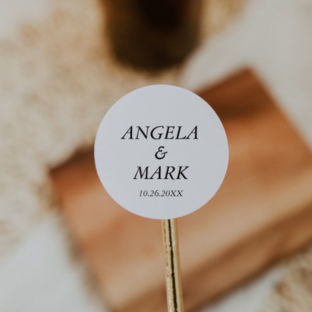 Adesivo Casamento Simples Negro e Branco Minimalista (Criador carregado)