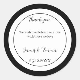 Adesivo Casamento Simples Preto E Branco Personalizado