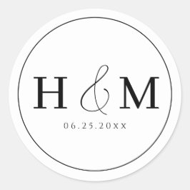 Adesivo Casamento Simples Tipografia Elegante Monogramada