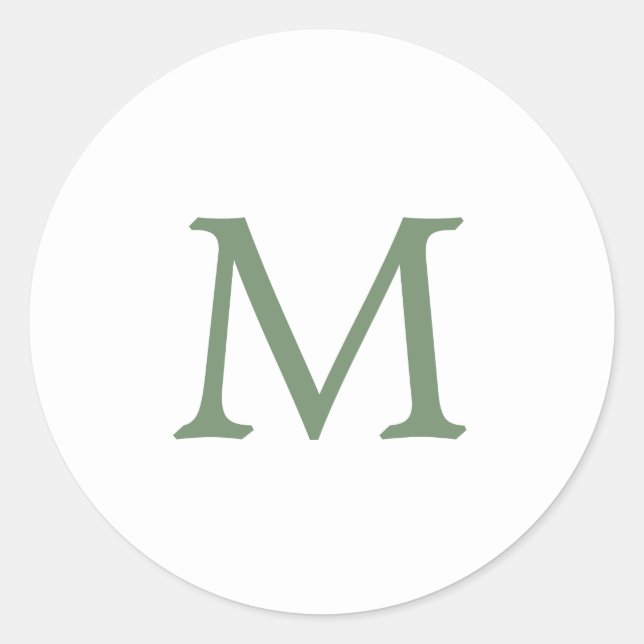 Adesivo Casamento Simples Verde do Jardim e Monograma Bran (Frente)