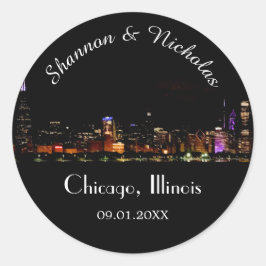 Adesivo Casamento Skyline Personalizado em Chicago