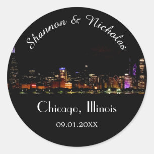 Adesivo Casamento Skyline Personalizado em Chicago