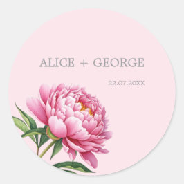 Adesivo Casamento sofisticado e sofisticado de Peony Rosa 