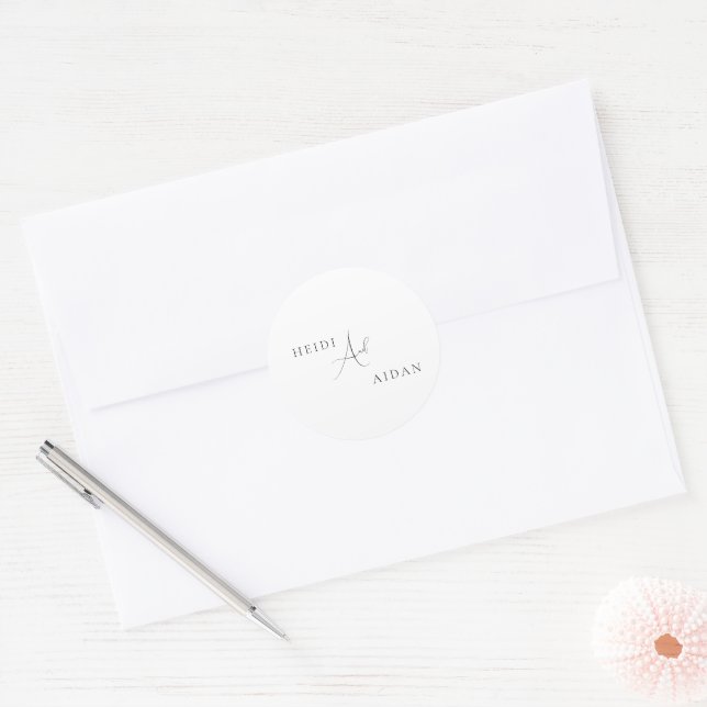 Adesivo Casamento Sofisticado Preto e Branco Old Money (Envelope)