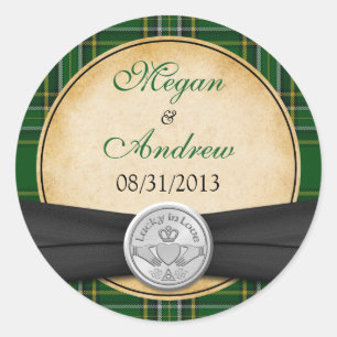 Adesivo Casamento Sortudo de Tartan Celtic Claddagh