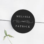 Adesivo Casamento Suave E Script Preto E Branco<br><div class="desc">Para uma personalização mais avançada deste design,  clique no BOTÃO FERRAMENTA DESIGN AZUL acima!</div>