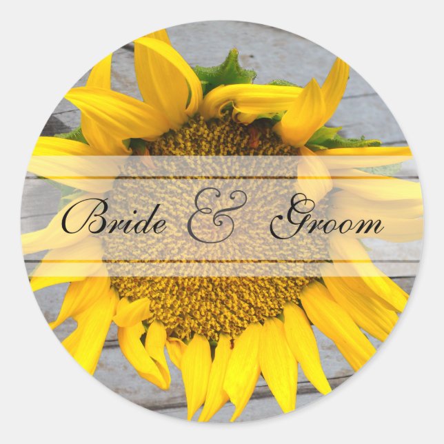 Adesivo casamento Sunflower Barnwood (Frente)