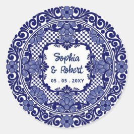 Adesivo Casamento Talavera Azul Mexicano