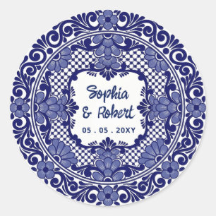Adesivo Casamento Talavera Azul Mexicano