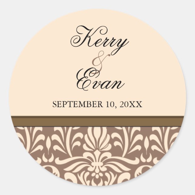 Adesivo Casamento tema damasco Art Deco (Frente)