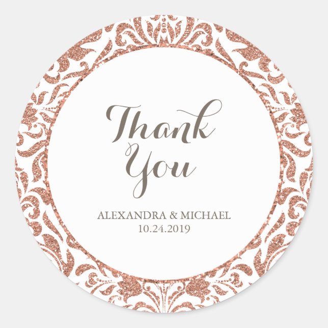 Adesivo Casamento tema damasco brilhante Elegante Faux Dou (Frente)