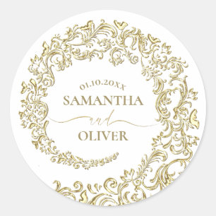 Adesivo Casamento tema damasco Dourado