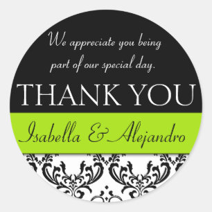 Adesivo Casamento tema damasco Favorito Obrigado Rótulo Ve