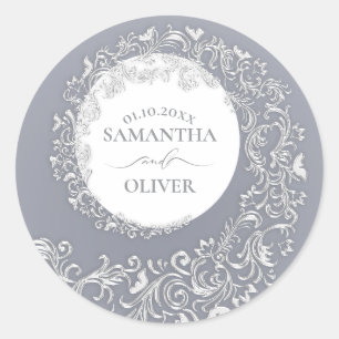 Adesivo Casamento tema damasco Silver Elegante