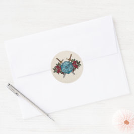 Adesivo Casamento Temático D20 Monograma Rosas Vermelhas R