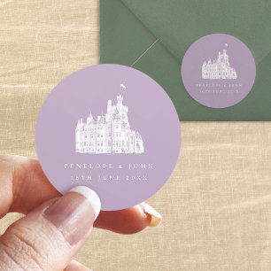 Adesivo Casamento Temático no Castelo Vintage Lavanda
