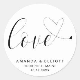 Adesivo Casamento Tipografia Romântica Preto e Branco