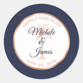 Adesivo Casamento Tropical de Árvore Dourada do Rosa Moder