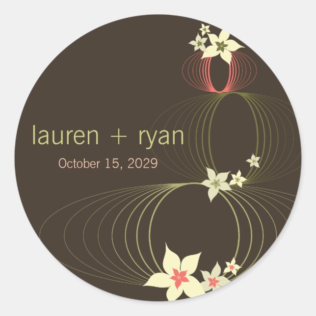 Adesivo Casamento Tropical de Flor Rosa Ikebana Frangipani (Frente)