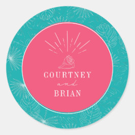 Adesivo Casamento Tropical de Praia Tropical de Seashell R