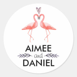 Adesivo Casamento tropical Flamingos | beijos de flamingo