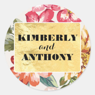 Adesivo casamento tropical floral do destino da praia