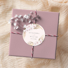 Adesivo Casamento Tropical Floral Pampas Grass