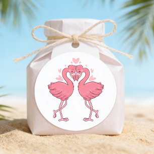 Adesivo Casamento Tropical Havaiano com Flamingo Rosa