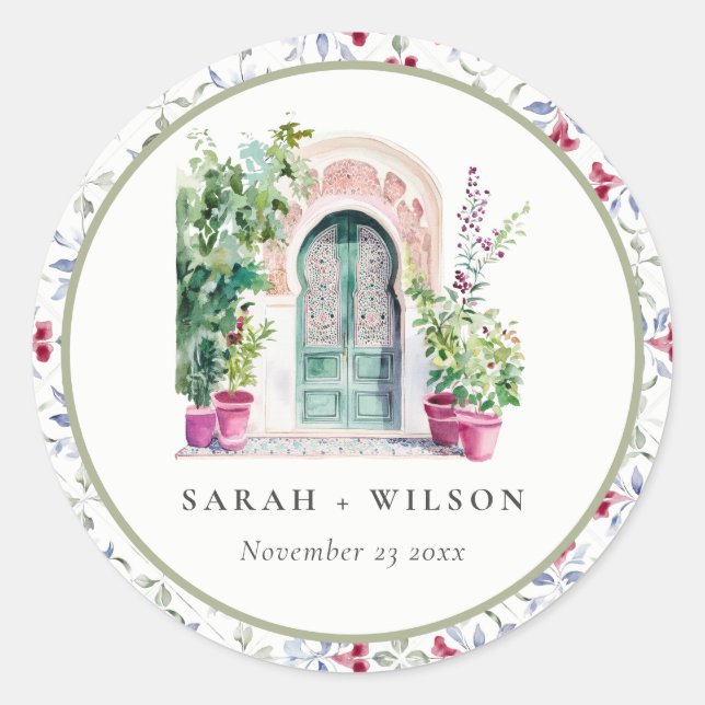 Adesivo Casamento Tropical Marroquino da Porta de Água (Frente)