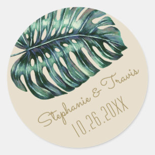 Adesivo Casamento Tropical Monstera Palm Leaf