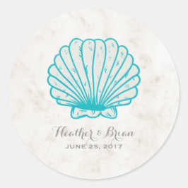 Adesivo Casamento Turquesa Rustic Seashell