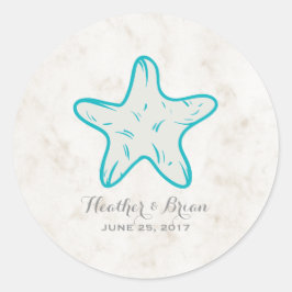 Adesivo Casamento Turquesa Rustic Starfish