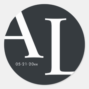 Adesivo casamento ultra-moderno com grandes monogramas