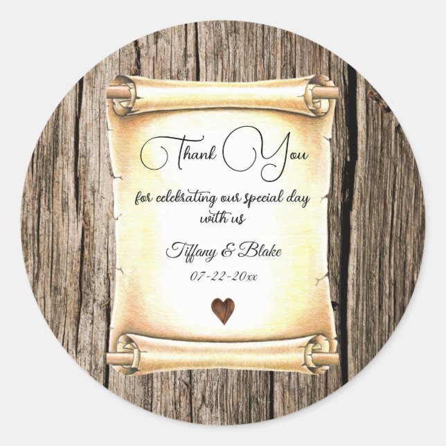 Adesivo Casamento Único de Caneta de Rolagem e Folha (Frente)