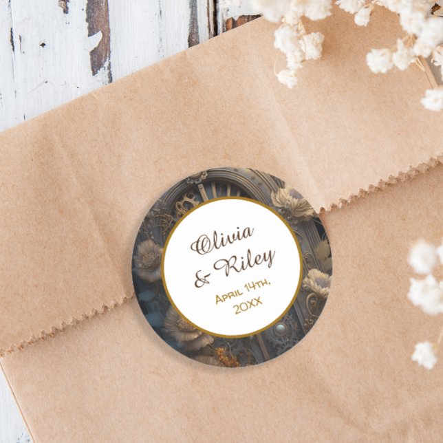 Adesivo Casamento Único do Cobre Steampunk (Criador carregado)