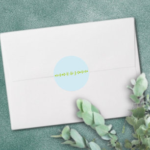 Adesivo Casamento Verde Cítrico e Azul Costeiro