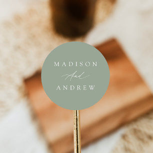 Adesivo Casamento Verde da Elegante Calliografia