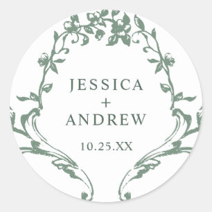 Adesivo Casamento Verde da Ornamentado Vitoriana Grace Flo