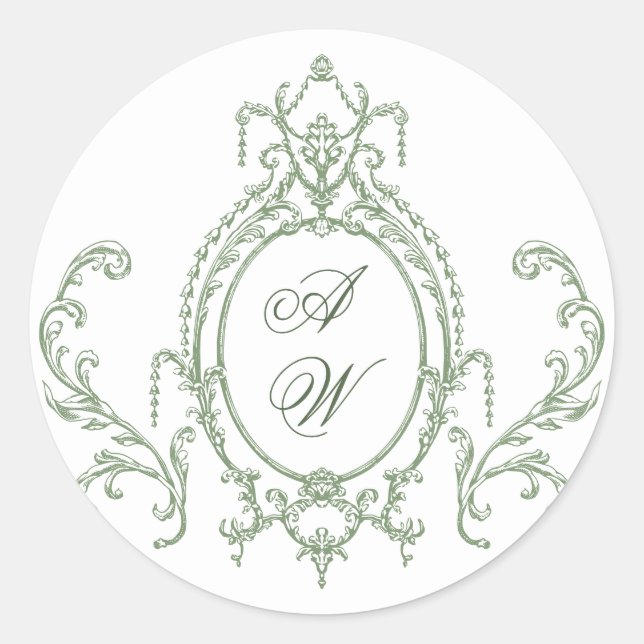 Adesivo Casamento Verde da Ornamentado Vitoriana Grace Flo (Frente)