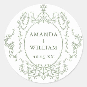 Adesivo Casamento Verde da Ornamentado Vitoriana Grace Flo