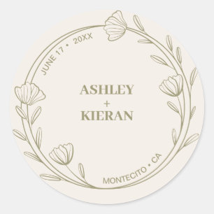 Adesivo Casamento Verde de Moss Floral Elegante