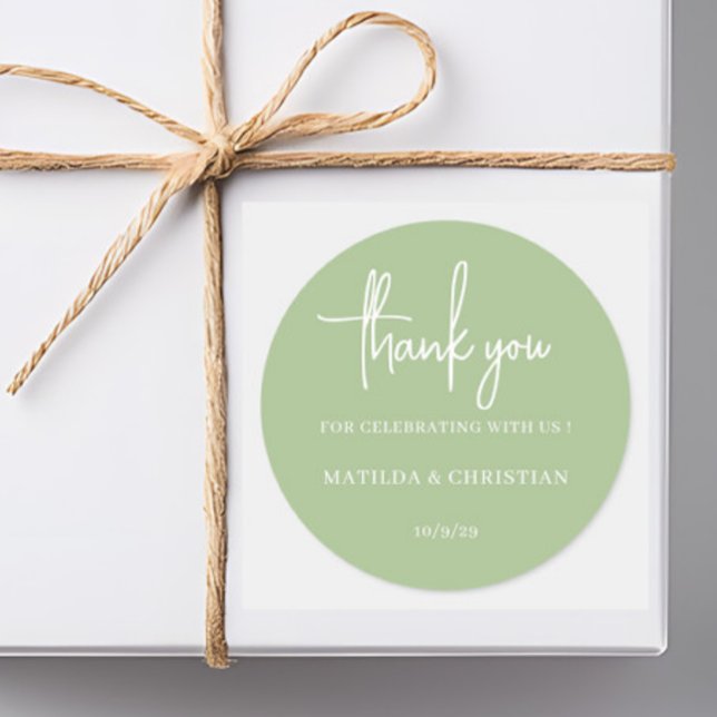 Adesivo Casamento Verde de Sage Minimalista (Criador carregado)