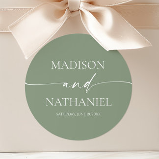 Adesivo Casamento Verde de Sage Moderno Minimalista